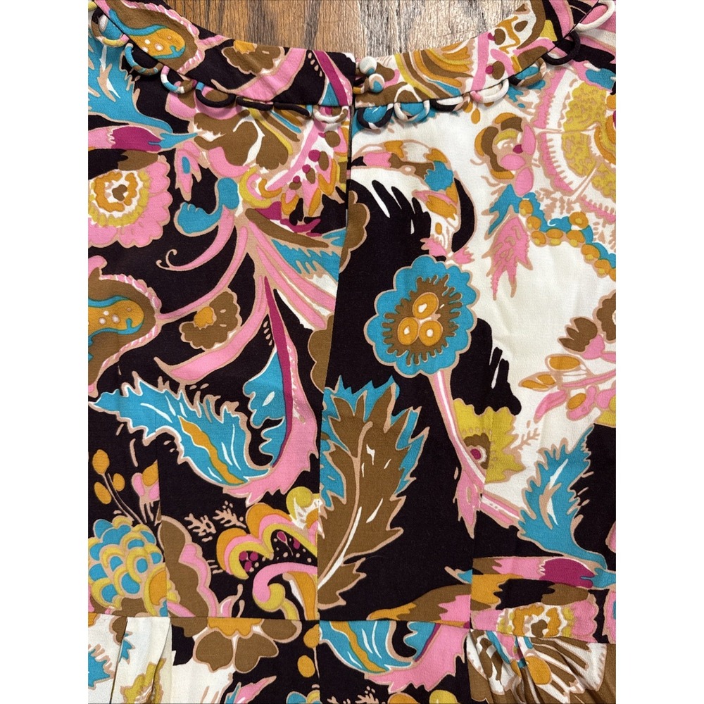 Boden Floral Paisley Midi Dress in Black, Pink, Turquoise & Gold - Picture 9 of 10